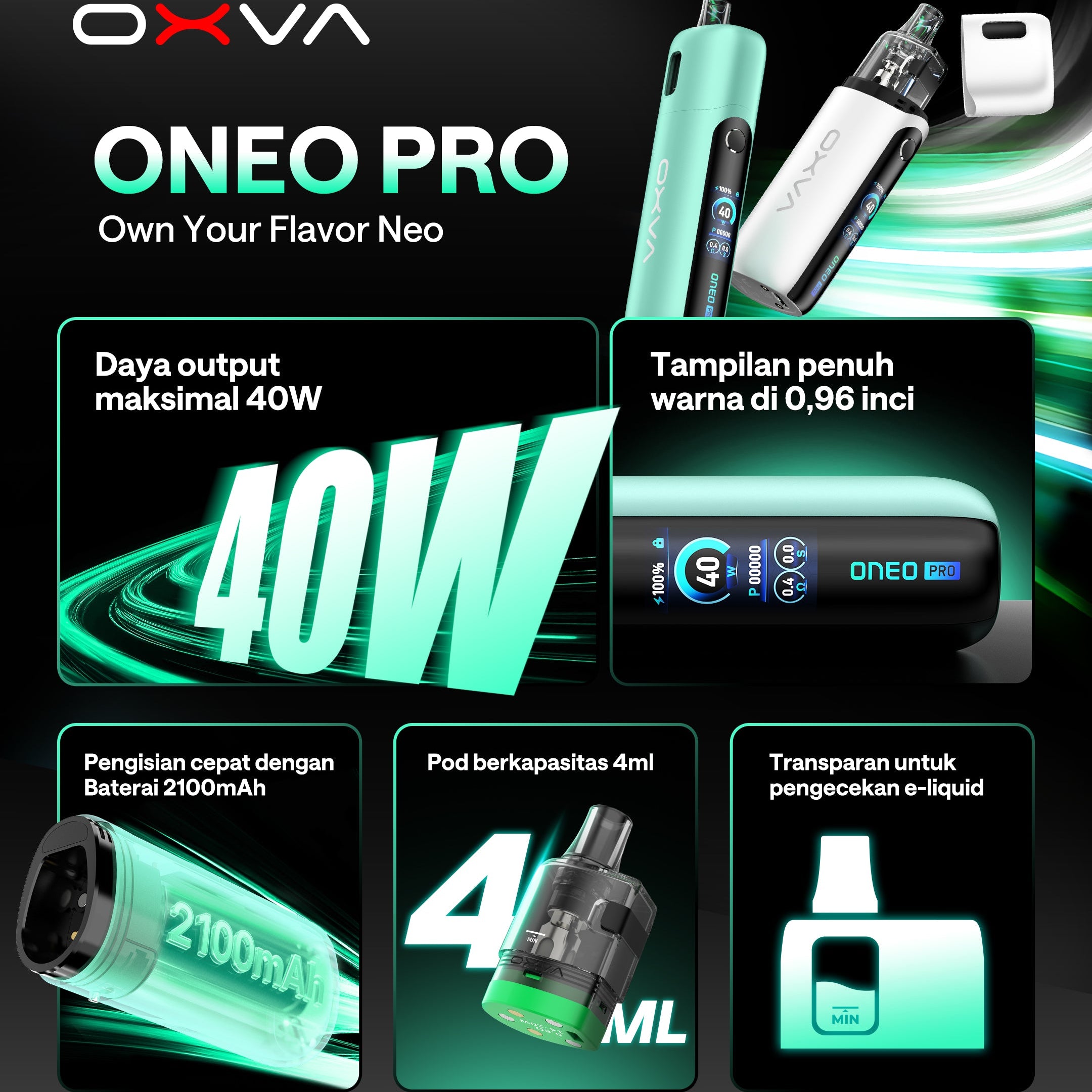 Kit Vape Pod Oxva ONEO Pro – OXVA.ID